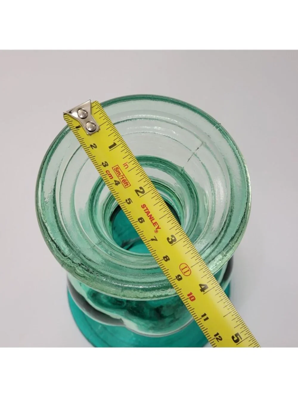 GREEN BLUE Glass Vase Candle Holder Hand